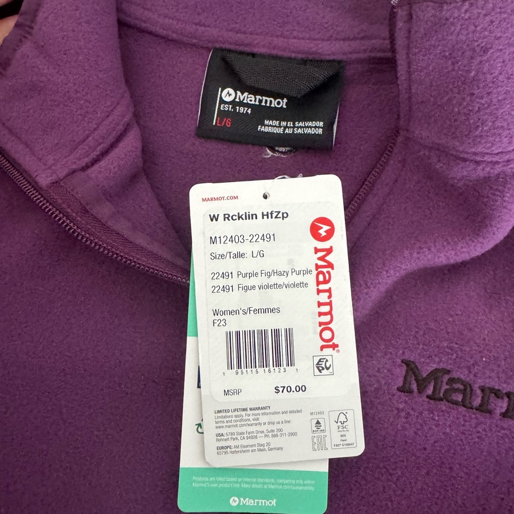 NWT Marmot Women's Purple Puffer Jacket